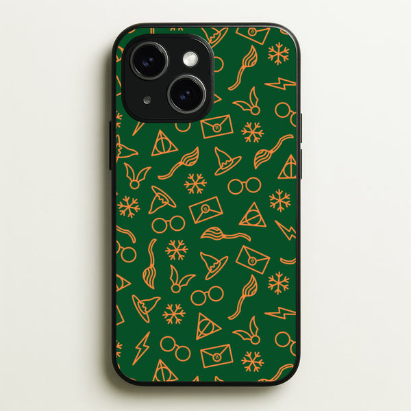 Christmas Wizard Icons Pattern iPhone 15 Plus Case