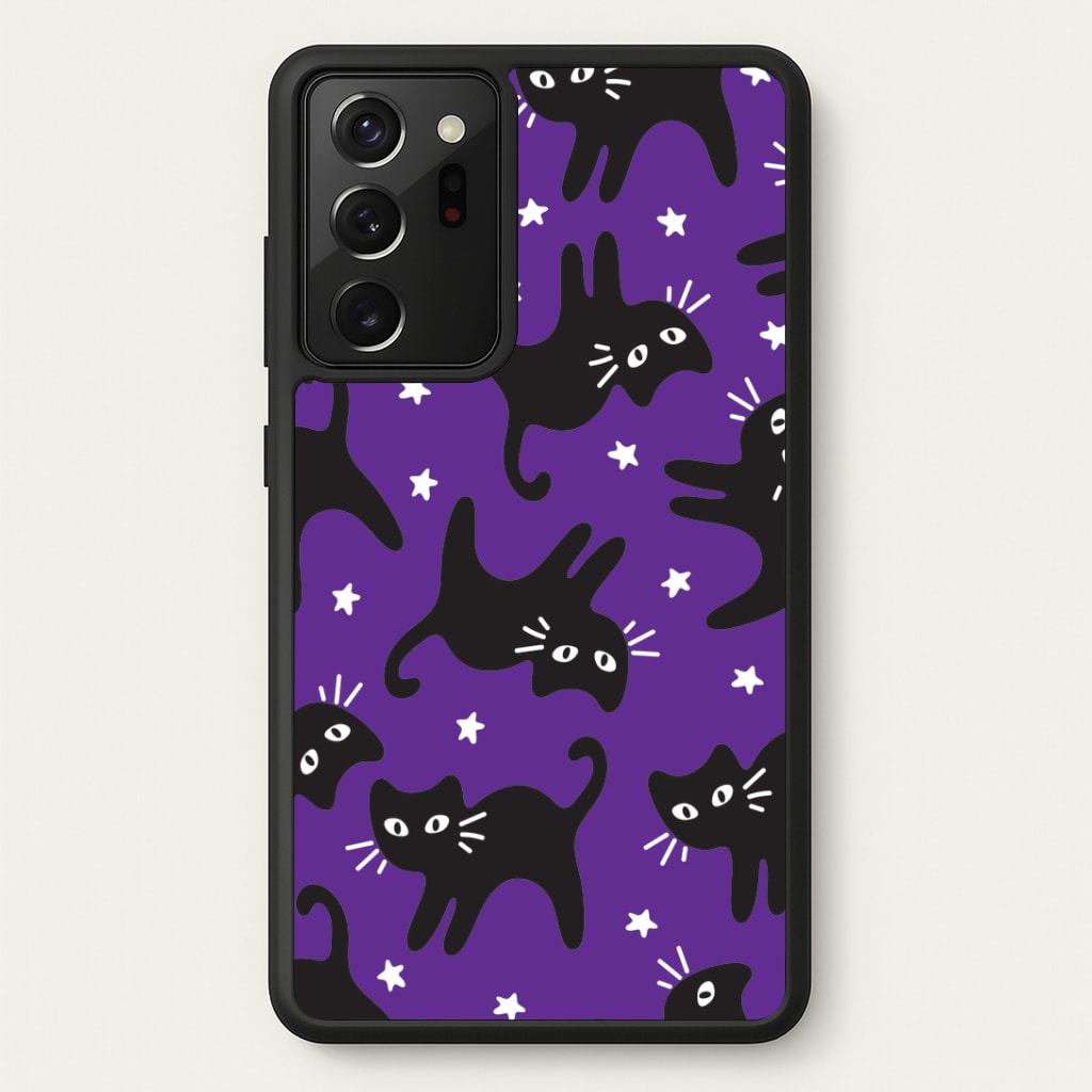 Cartoon Black Cats And Stars Pattern Galaxy Note 20 Ultra Case