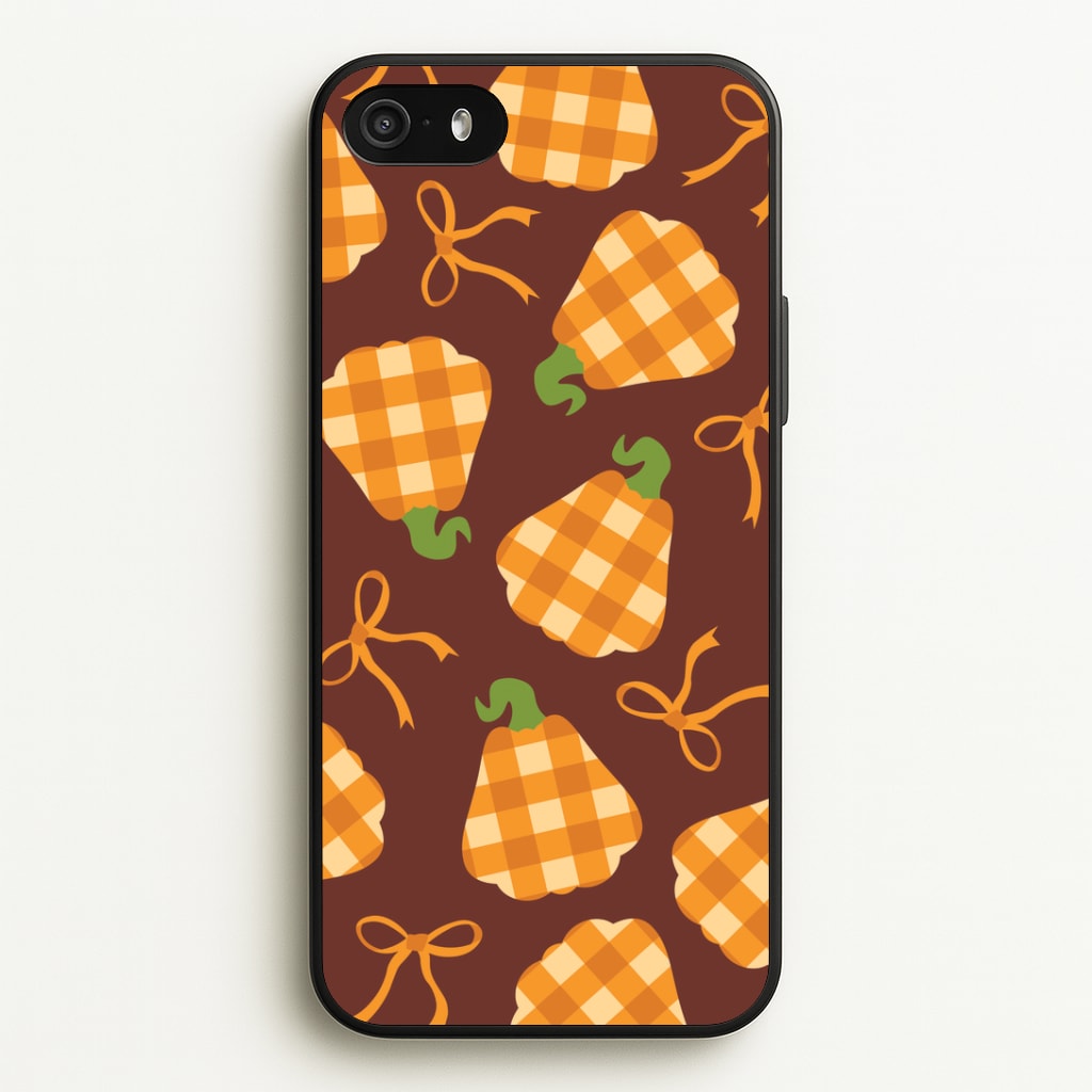 Tartan Pumpkins And Bows Pattern iPhone 5 / 5s / SE 2016 Case