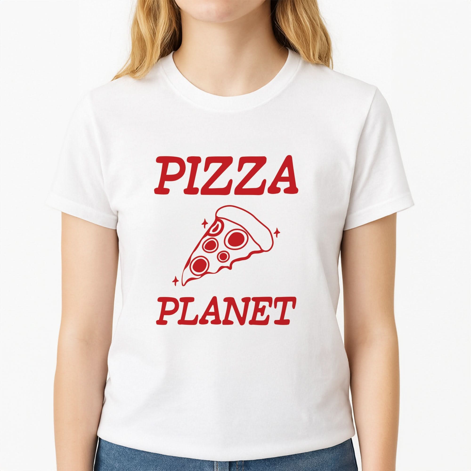 Retro Pizza Planet Womens T-Shirt