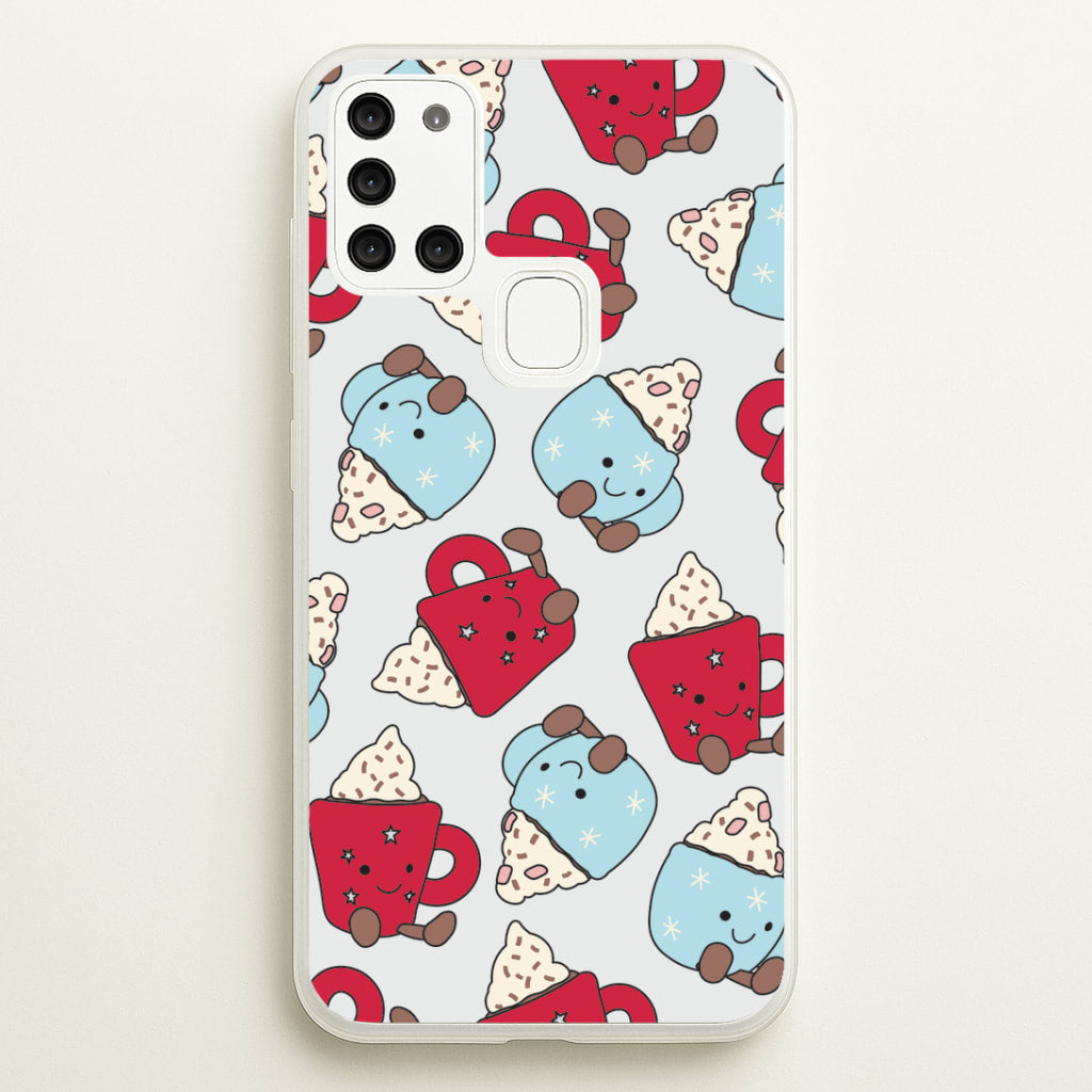 Christmas Drinks Plushies Pattern Galaxy A21s Case