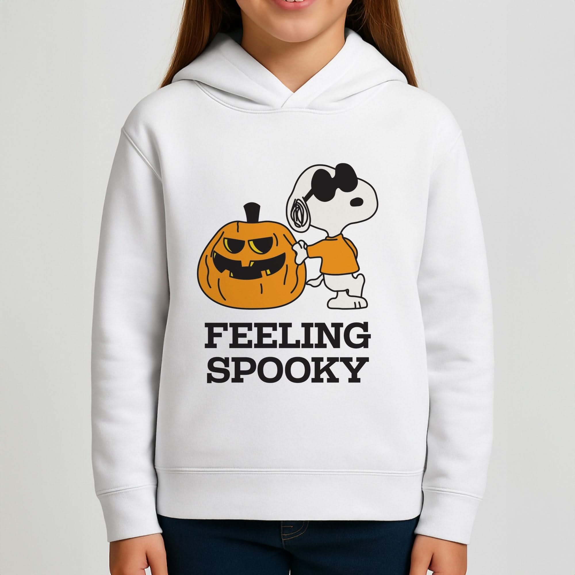 Feeling Spooky Cartoon Beagle Girls Hoodie