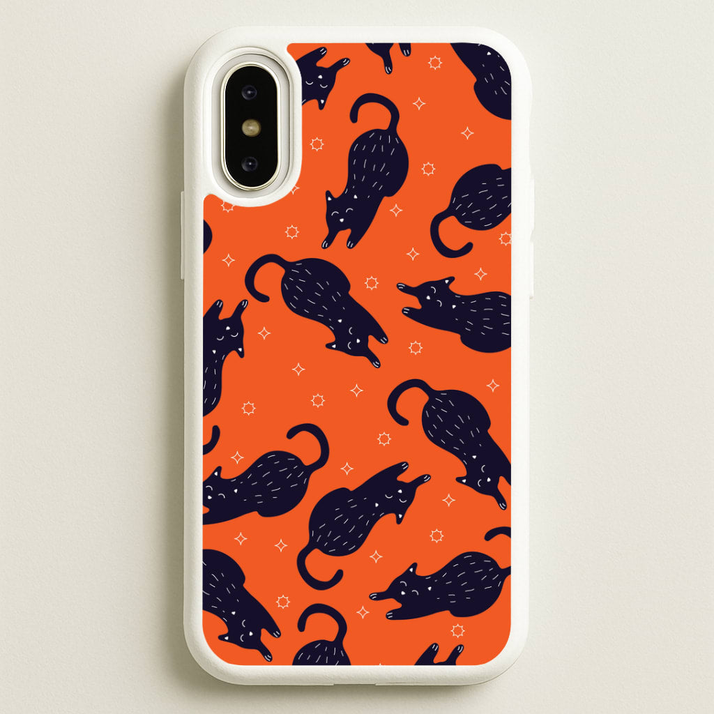 Black Cats And Stars Pattern iPhone X / XS Case