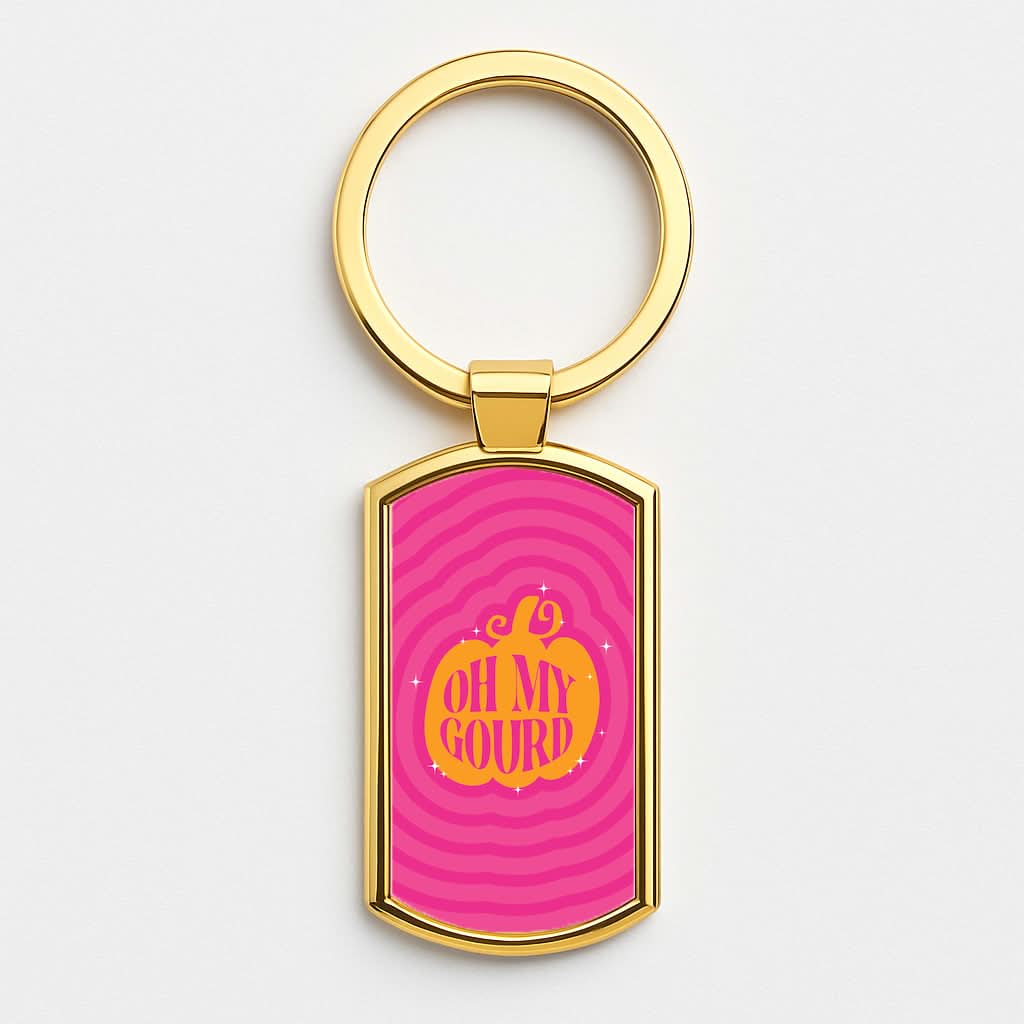 Oh My Gourd Gold Keyring