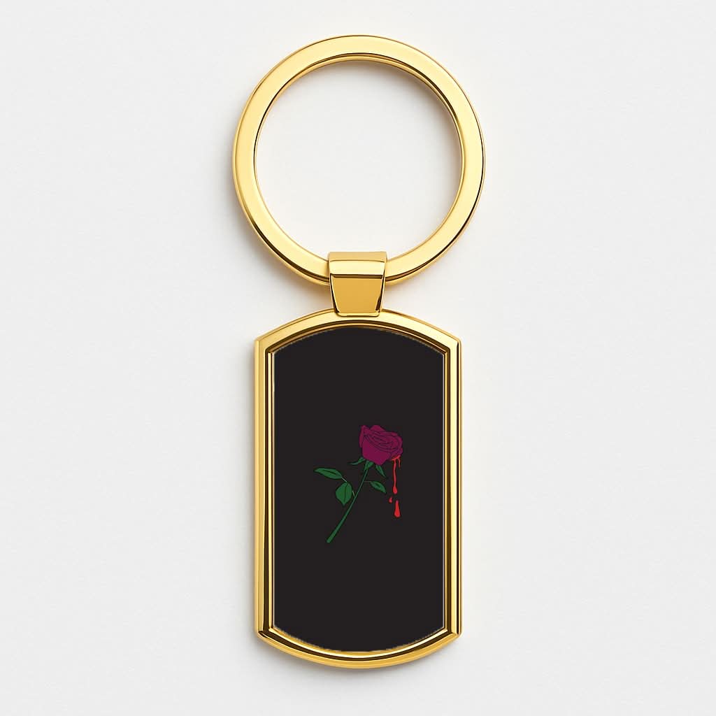 Dark Pink Rose Gold Keyring