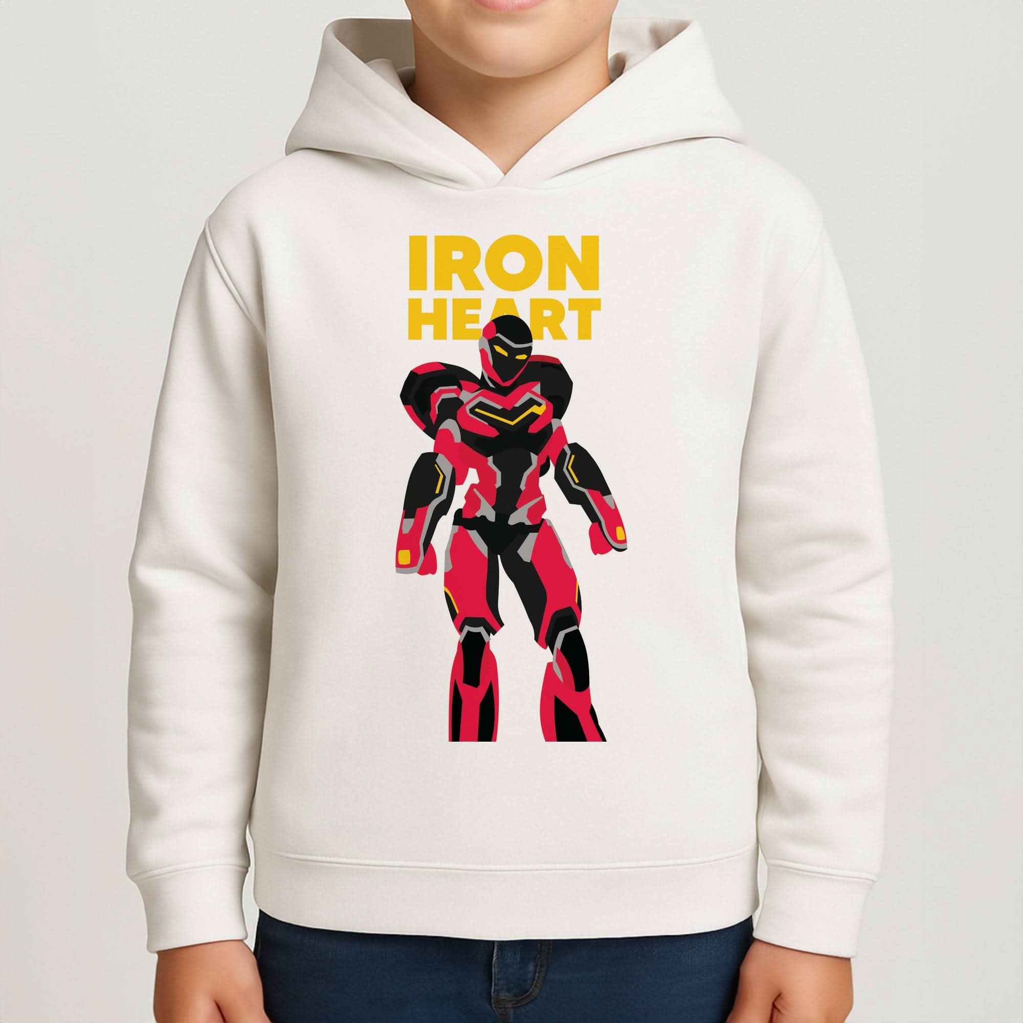 Metal Heart Hero Standing Boys Hoodie