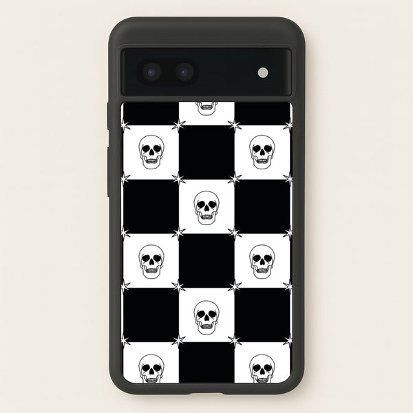 Checkered Skulls Pattern Google Pixel 7a Case