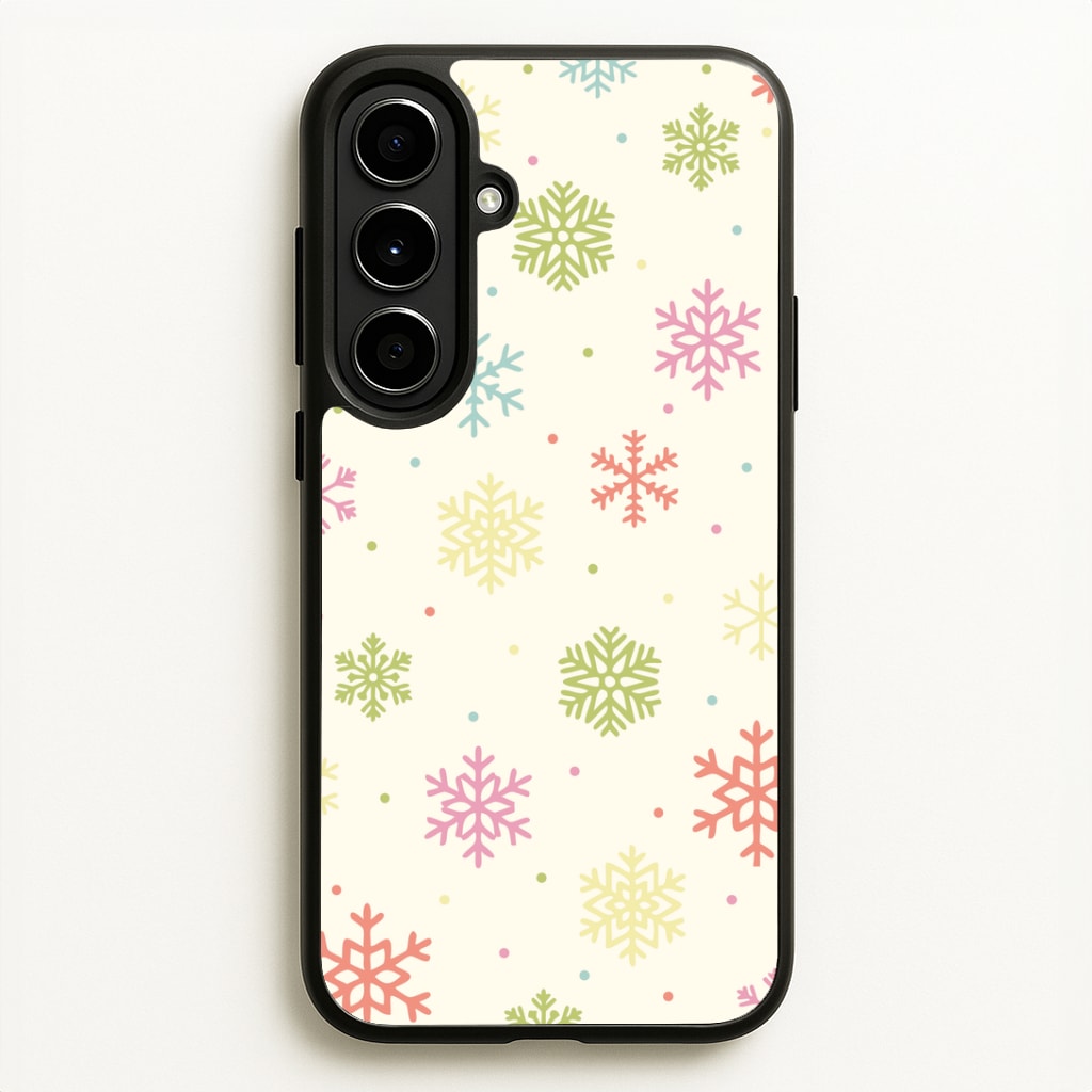 Pastel Snowflakes Pattern Galaxy A56 Case