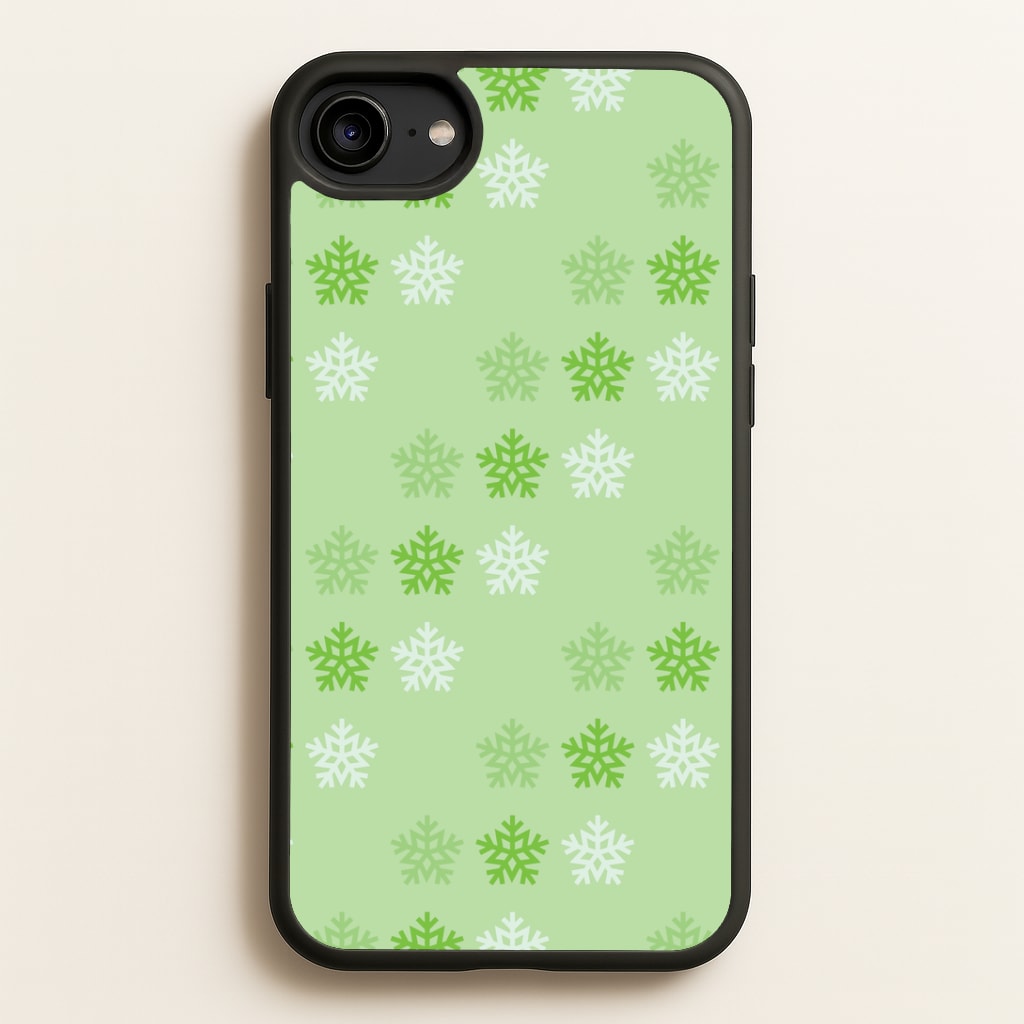 Green Slowflakes Christmas Pattern iPhone 6 / 7 / 8 / SE Case