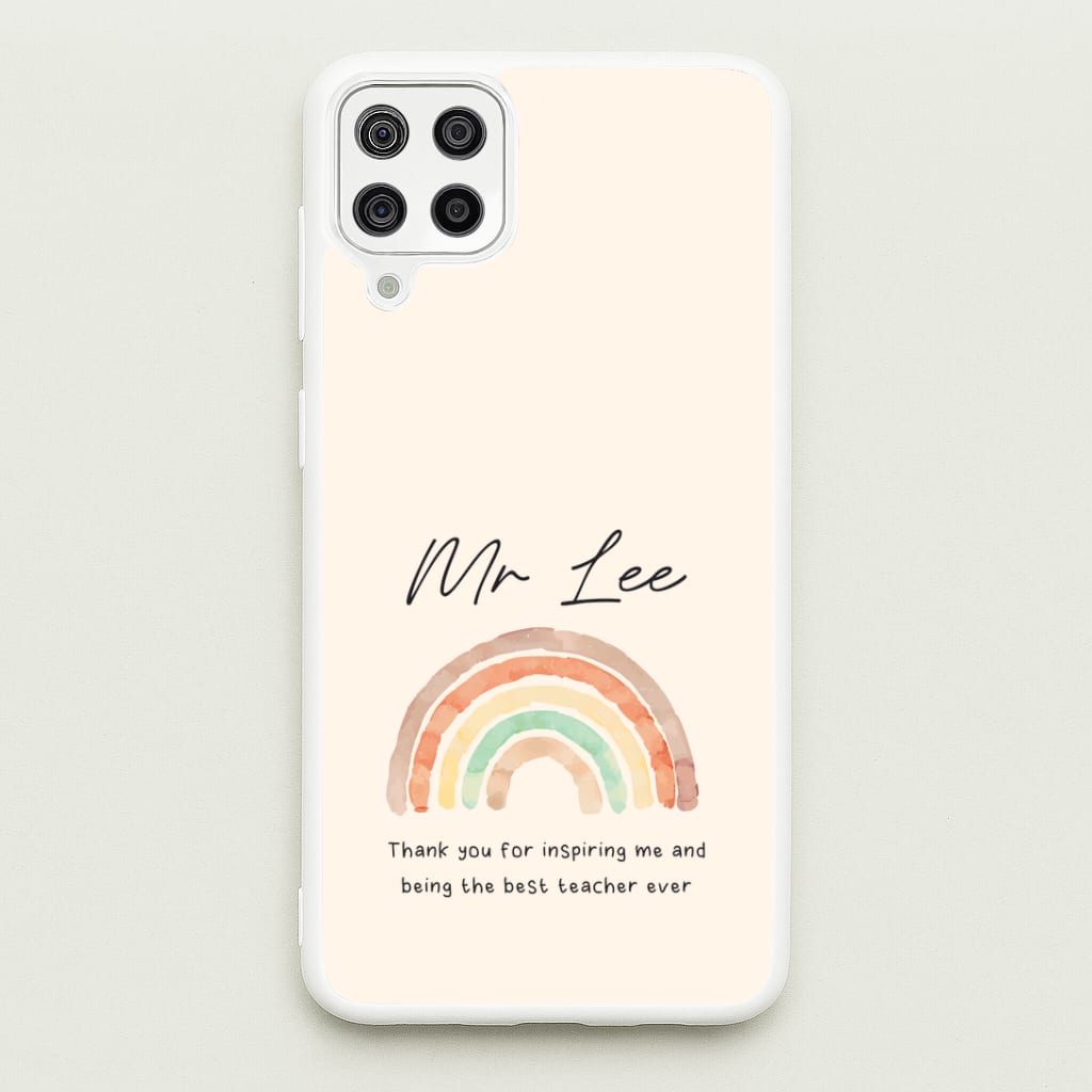 Biege Personalised Teacher Rainbow Galaxy A12 Case