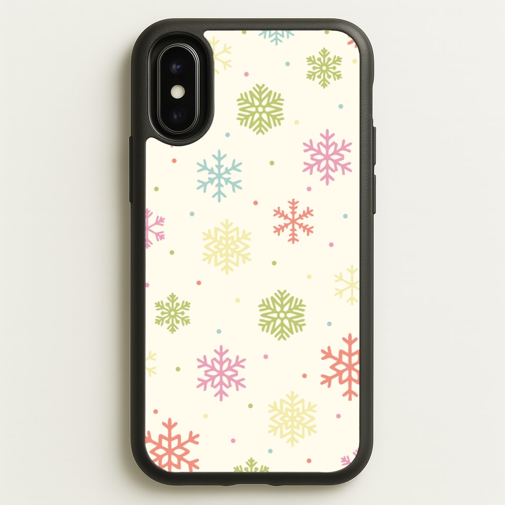 Pastel Snowflakes Pattern iPhone X / XS Case