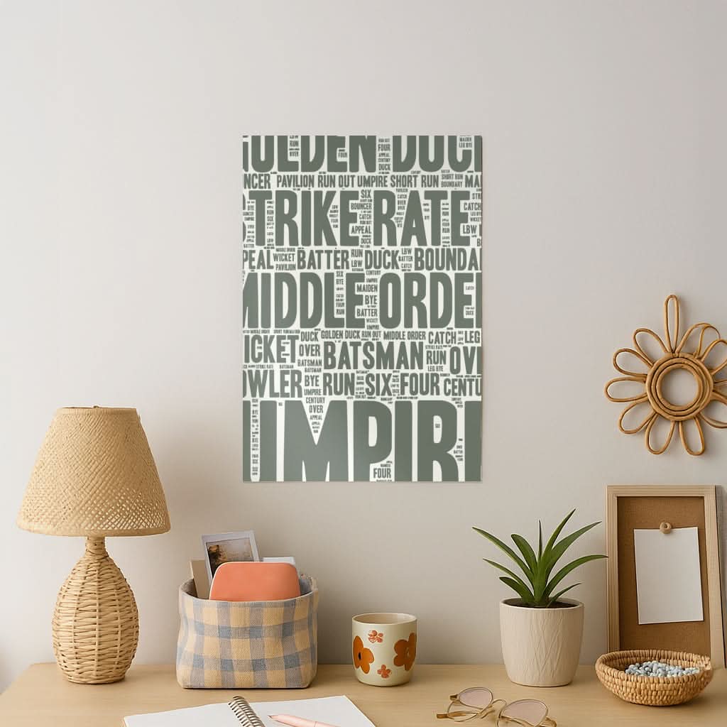 Cricket Wordscape Art Print