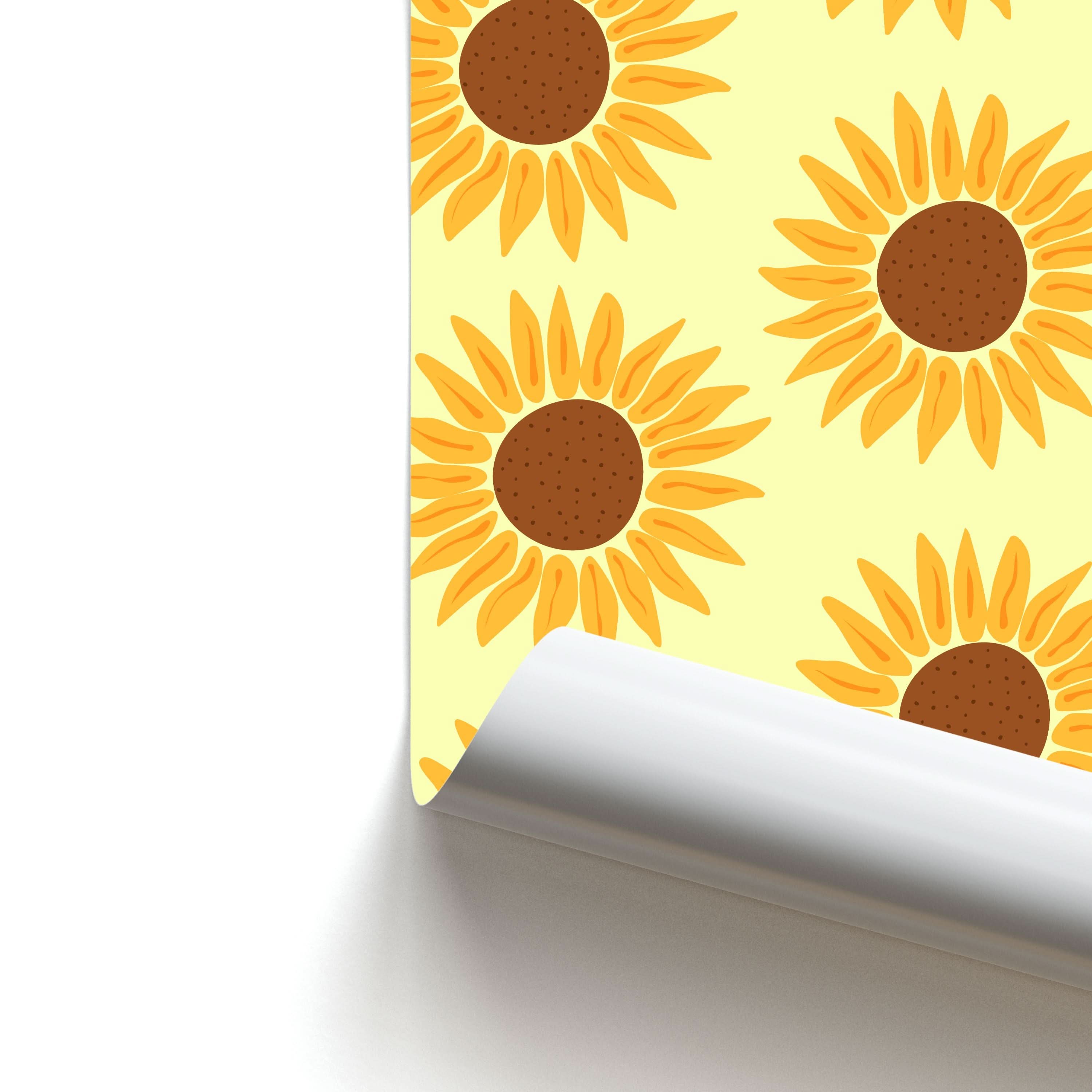Sunflowers Abstract Pattern Poster