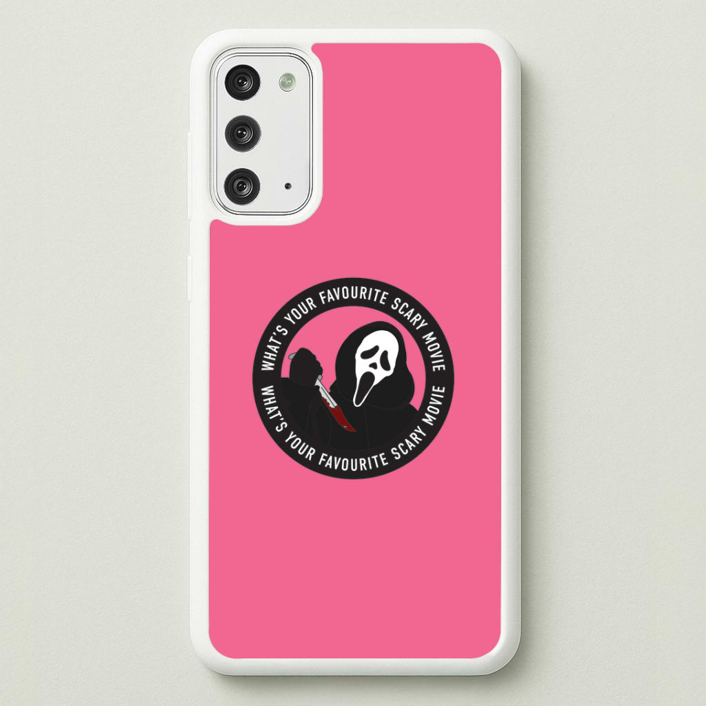What's Your Favourite Scary Movie Badge Galaxy Note 20 Case
