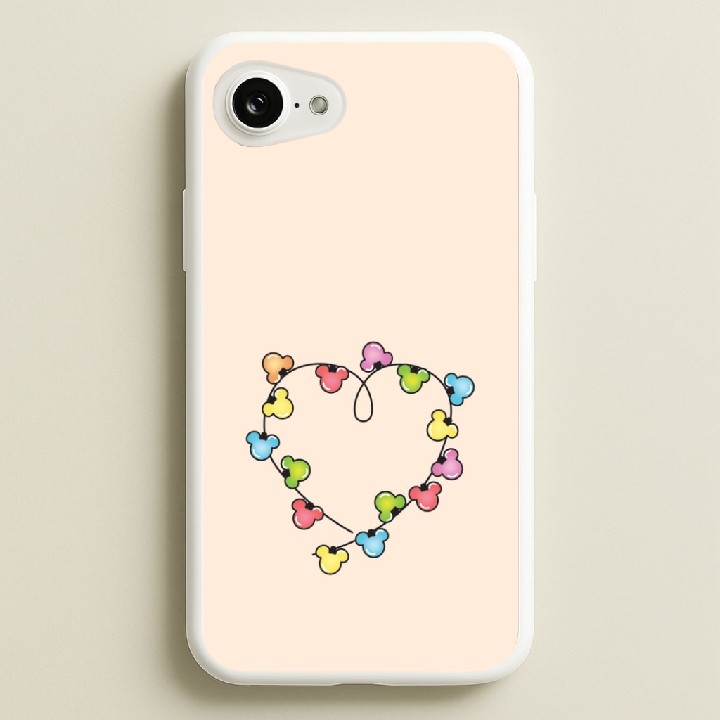 Cartoon Mouse Christmas Fairylights Heart iPhone 16e Case