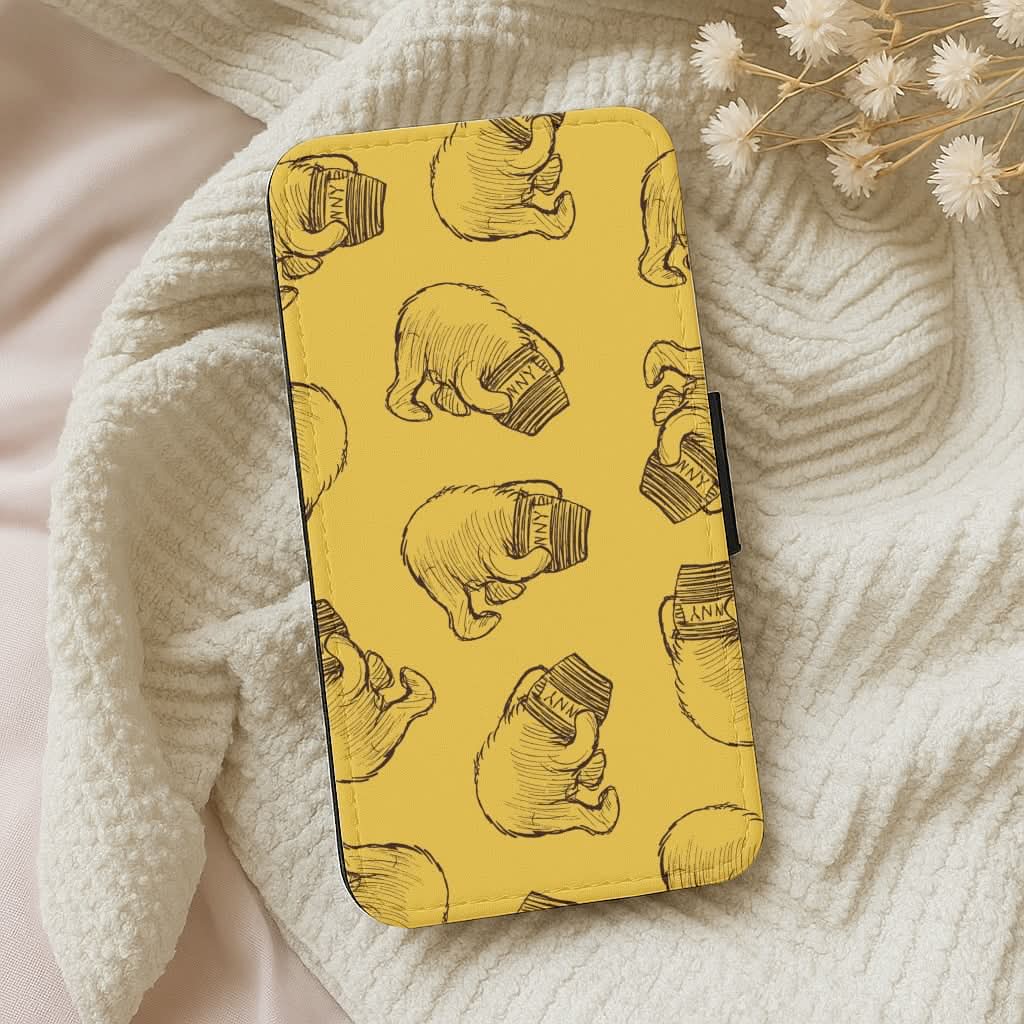 Winnie Honey Pot Pattern Leather Phone Case