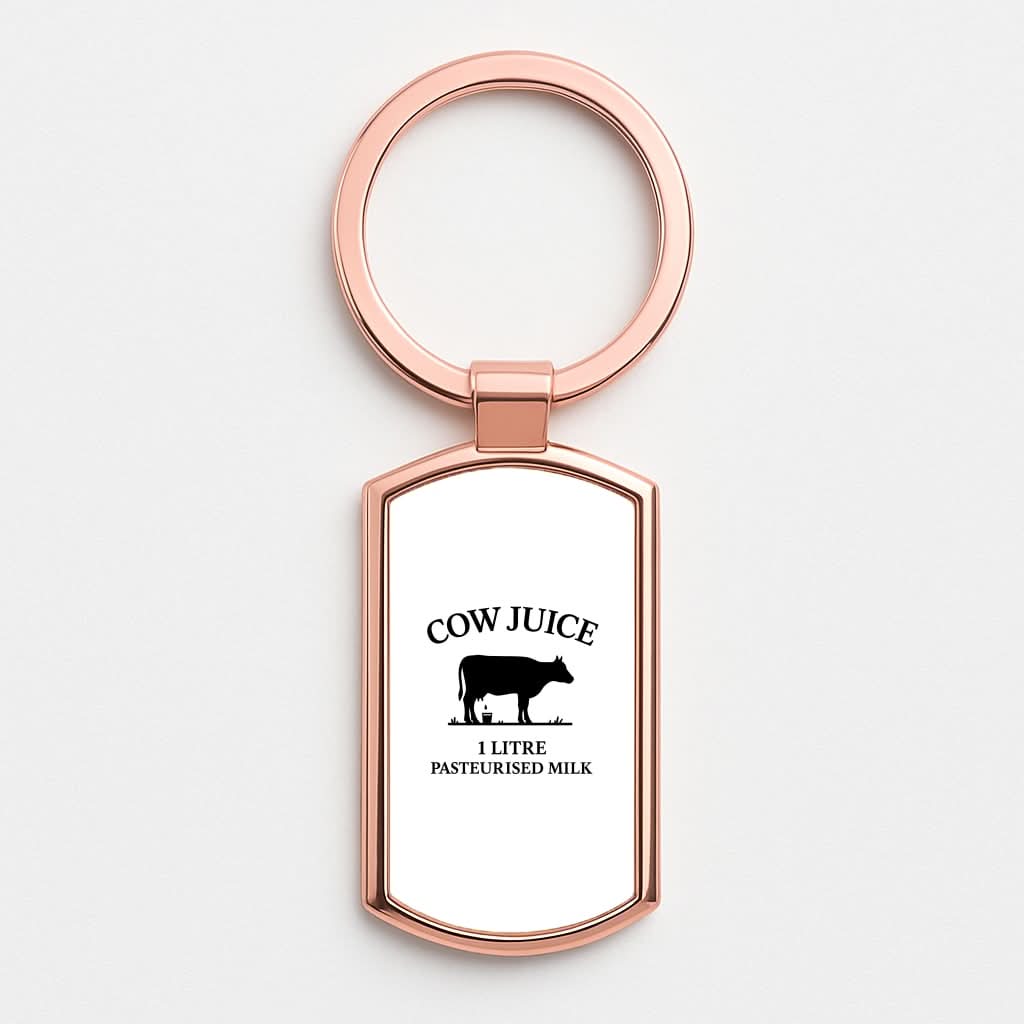 Cow Juice Rose Gold Keyring