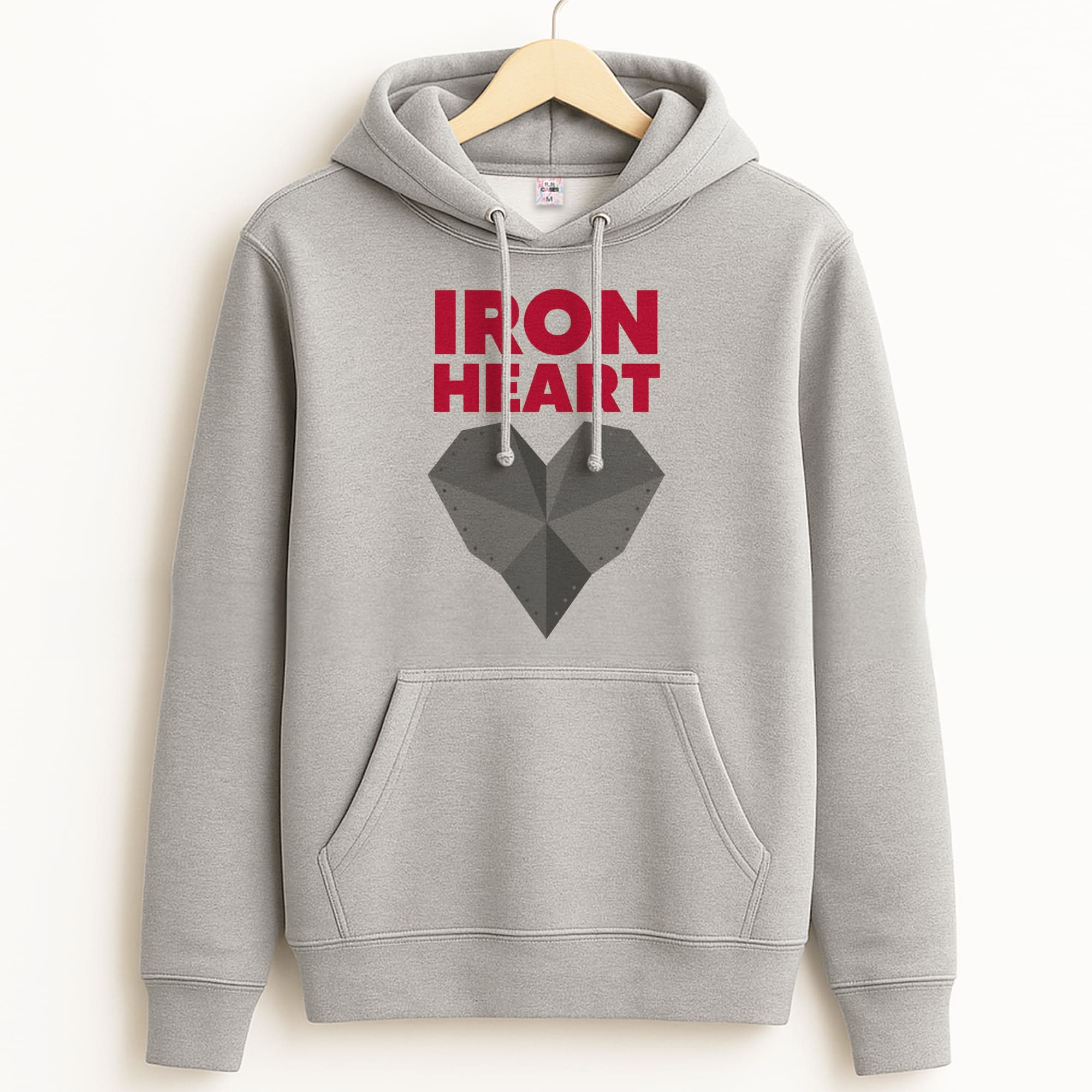 Metal Heart Unisex Grey Hoodie