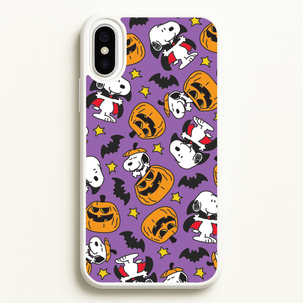 Cartoon Beagle Halloween Pattern iPhone XS Max Case