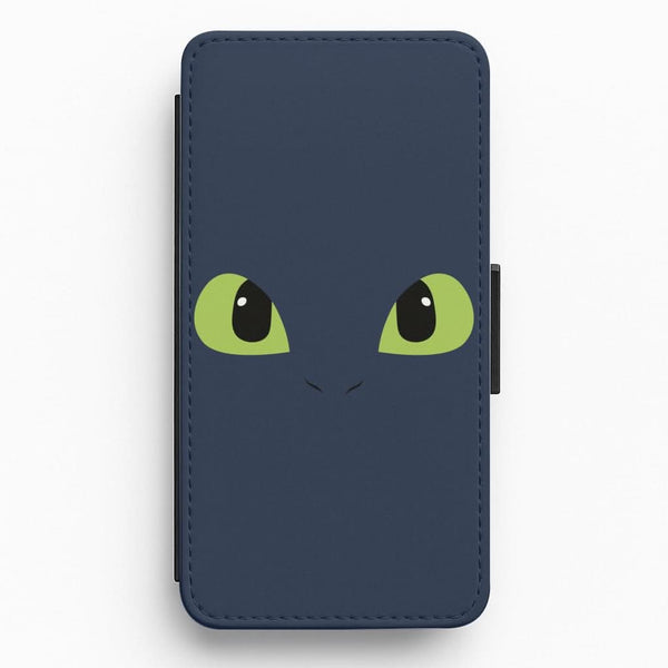 Black Fury Dragon Face Flip / Wallet Phone Case