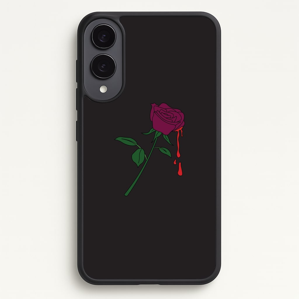 Dark Pink Rose Galaxy S25 Edge Case