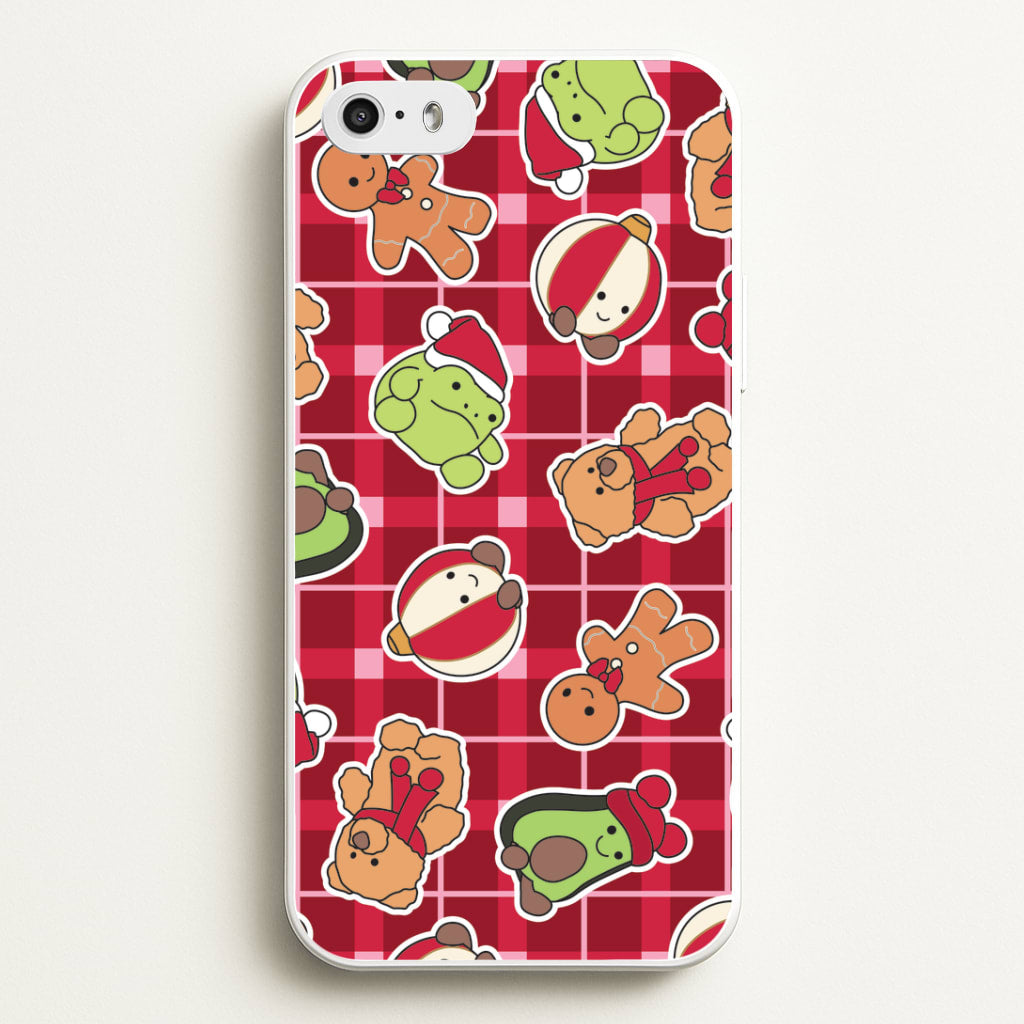 Christmas Plushies Tartan Pattern iPhone 5 / 5s / SE 2016 Case