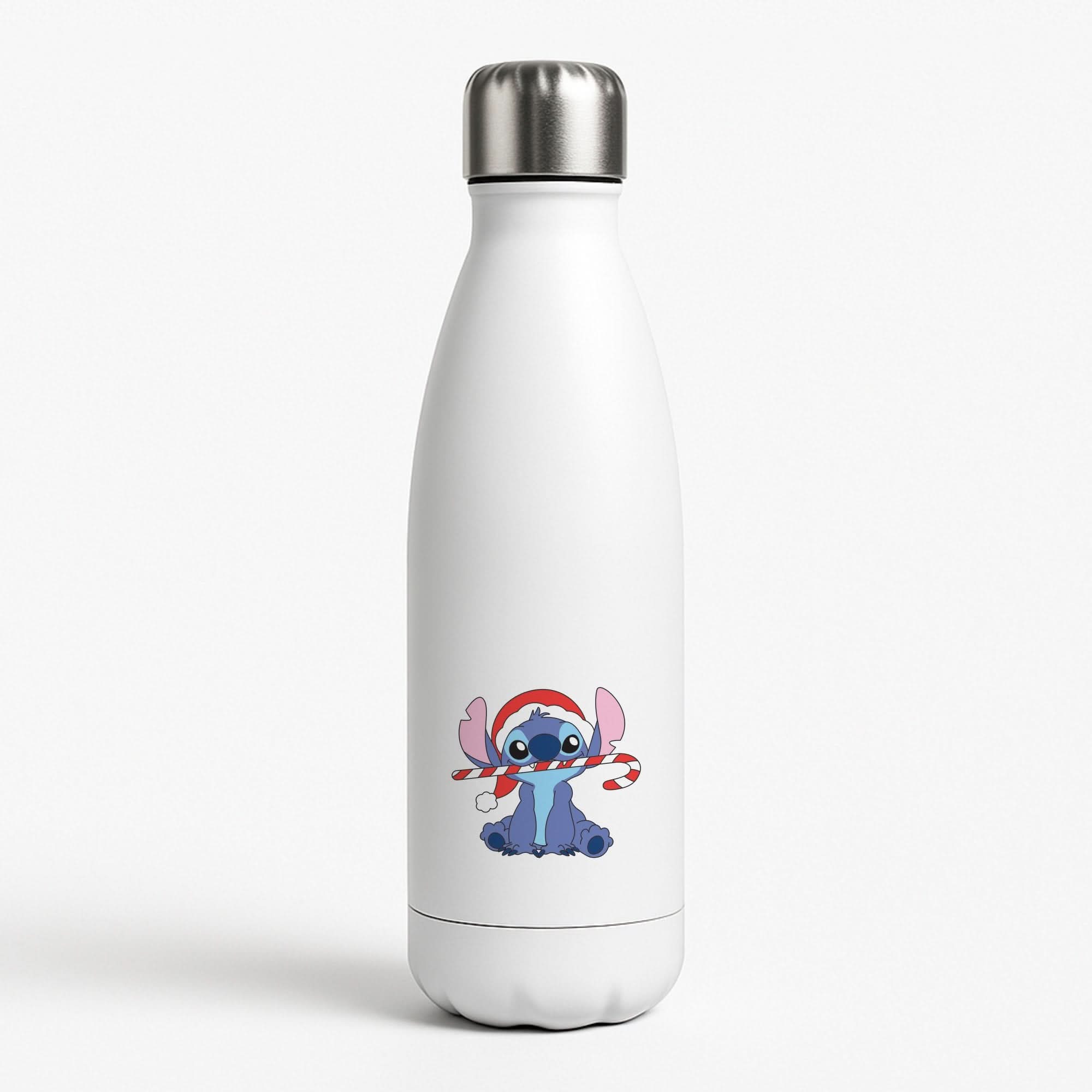 Cute Blue Alien Candycane White Water Bottle