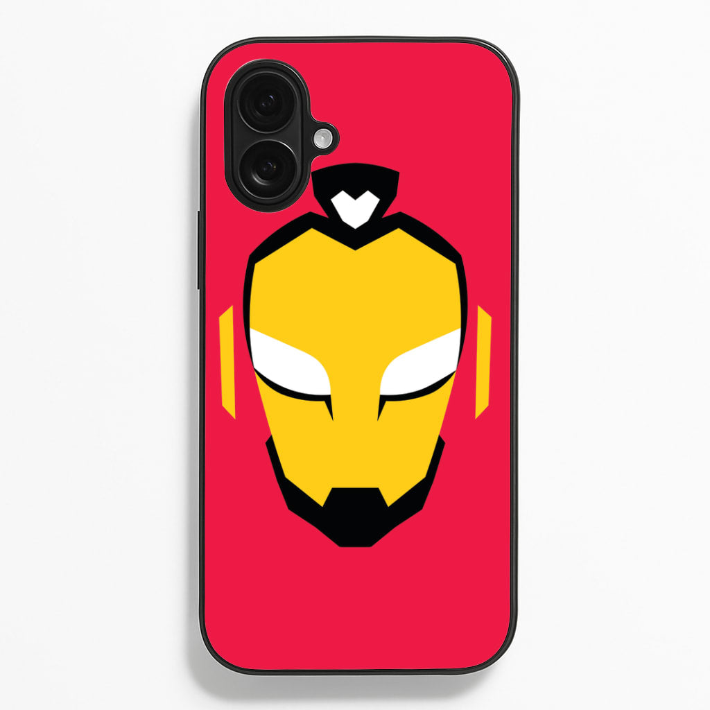 Metal Heart Hero Face iPhone 16 Plus Case