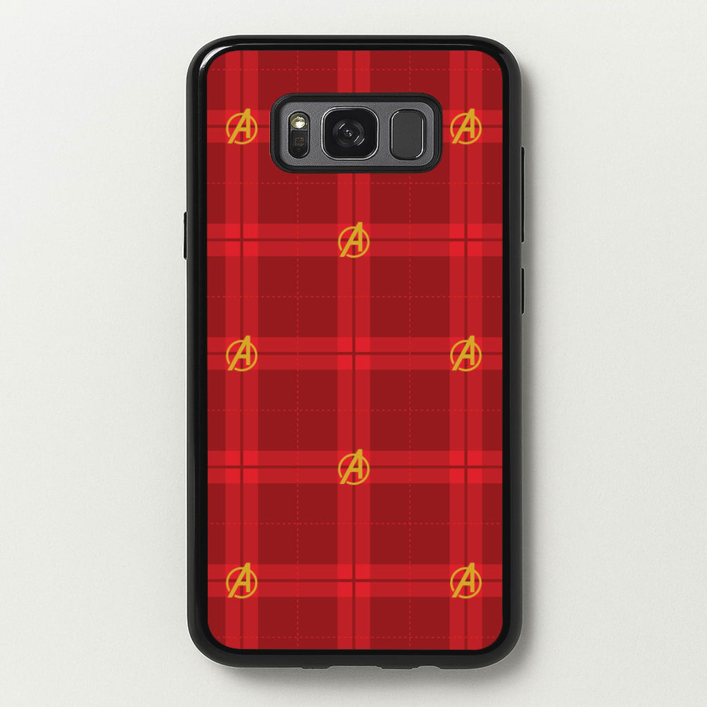Superhero Team Red Tartan Pattern Galaxy S8 Case
