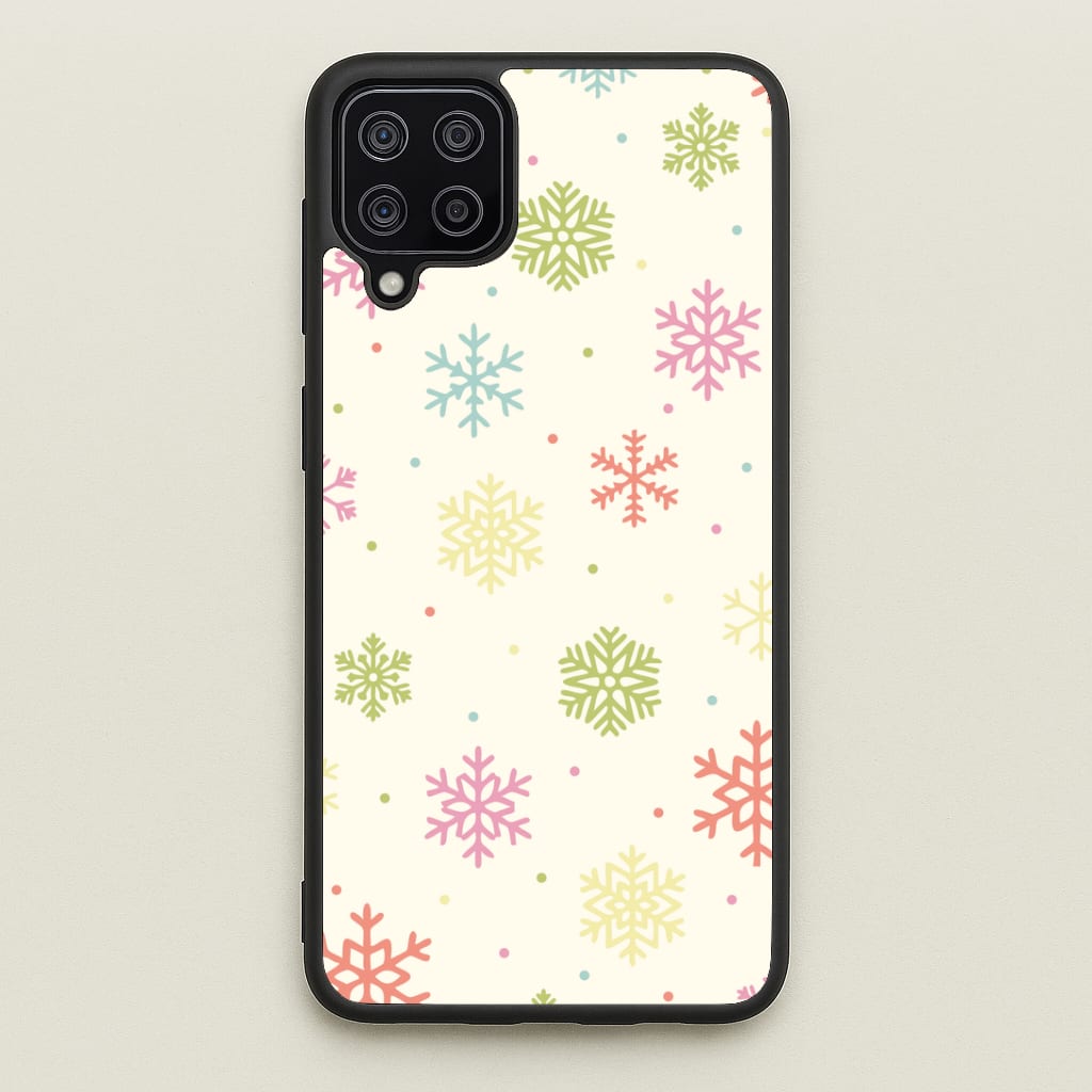 Pastel Snowflakes Pattern Galaxy A12 Case