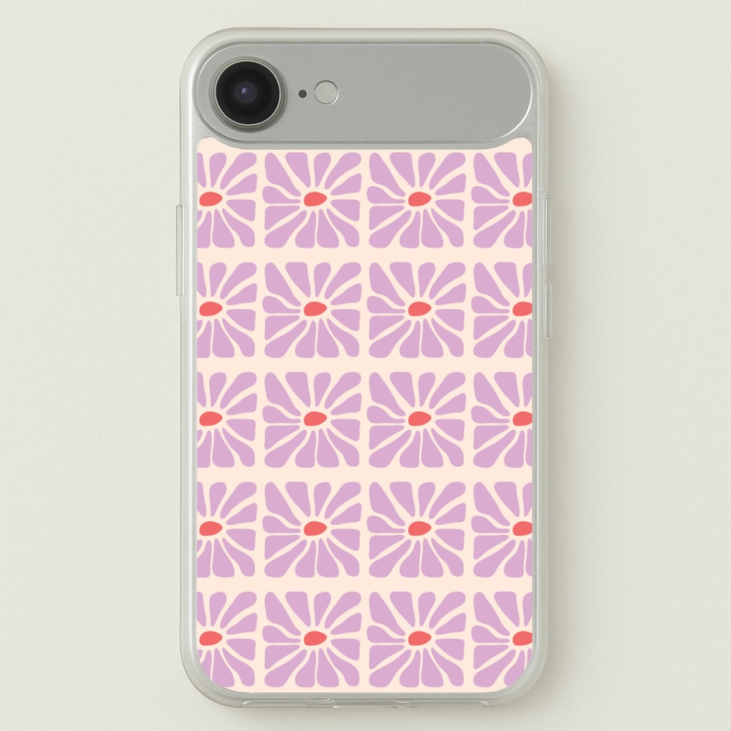 Square Abstract Flowers Mauve iPhone 17 Air Case