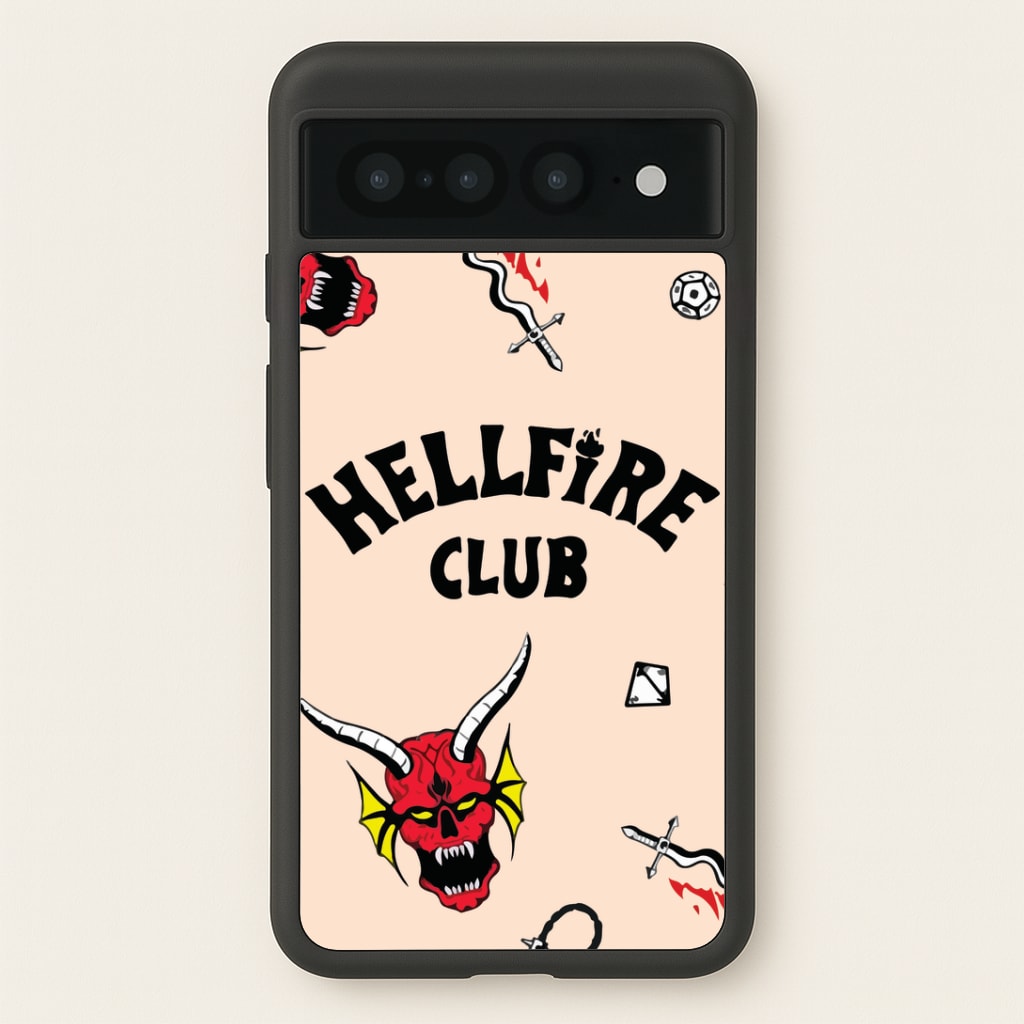 Hellfire Club Icons Collage Peach Google Pixel 7 Pro Case