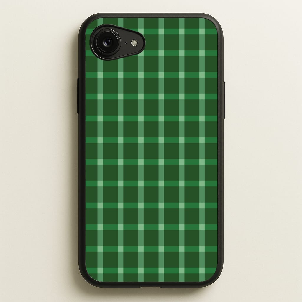 Dark Green Tartan Christmas Pattern iPhone 16e Case