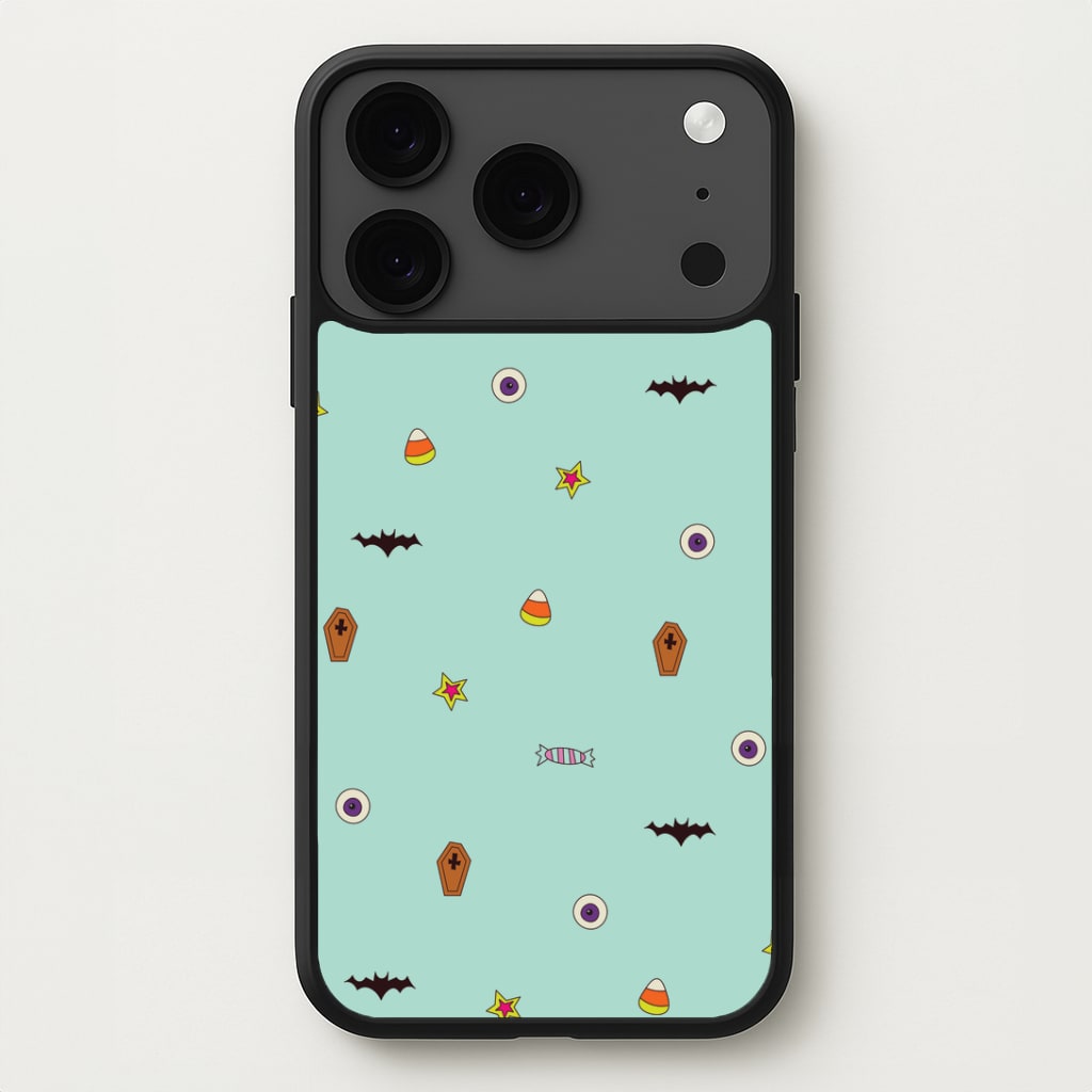 Minature Halloween Cartoons Pattern iPhone 17 Pro Case