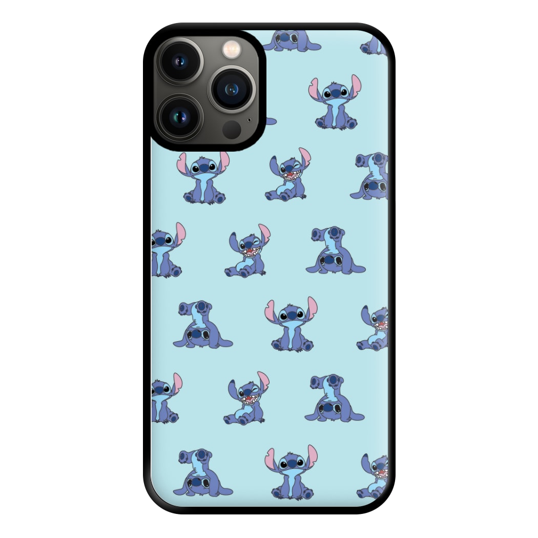 Cute Blue Alien Pose Pattern iPhone 11 Pro Case