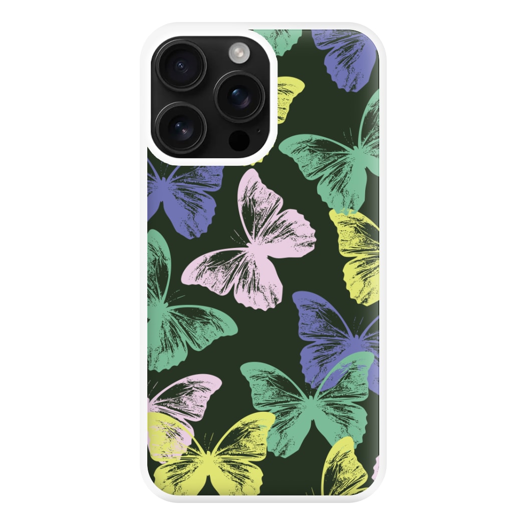 Colourful Butterfly Stamps Pattern iPhone 16 Pro Max Case