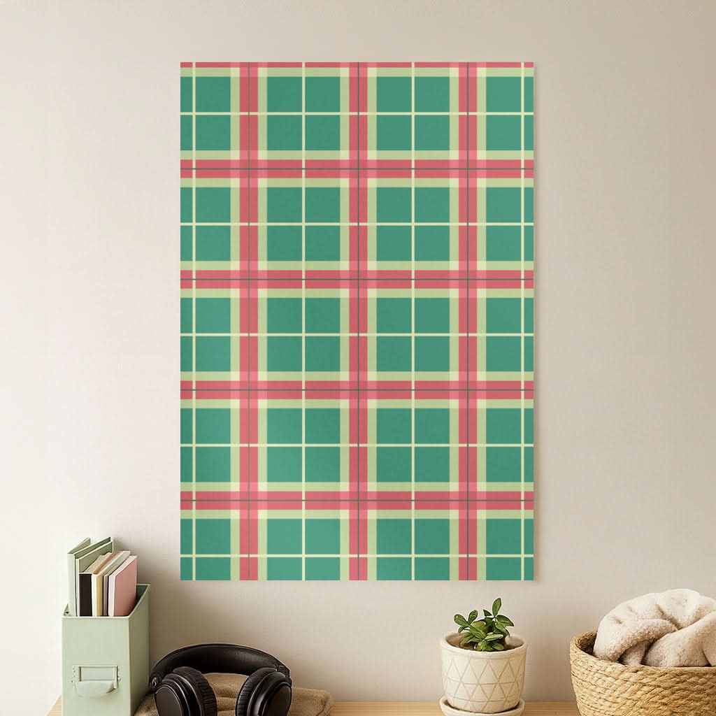 Red And Green Tartan II Christmas Pattern Poster