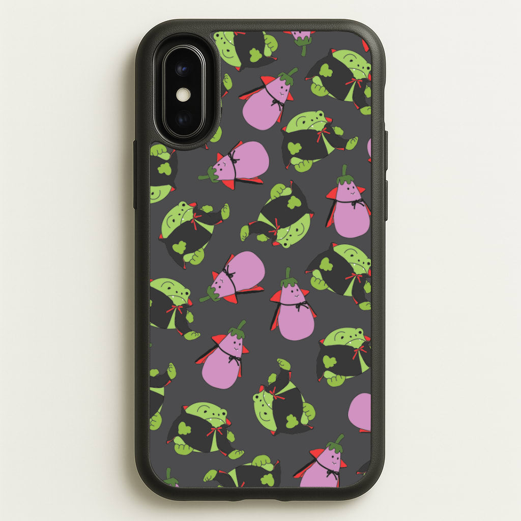 Vampire Frogs And Vegetables Pattern - Halloween iPhone X / XS Case
