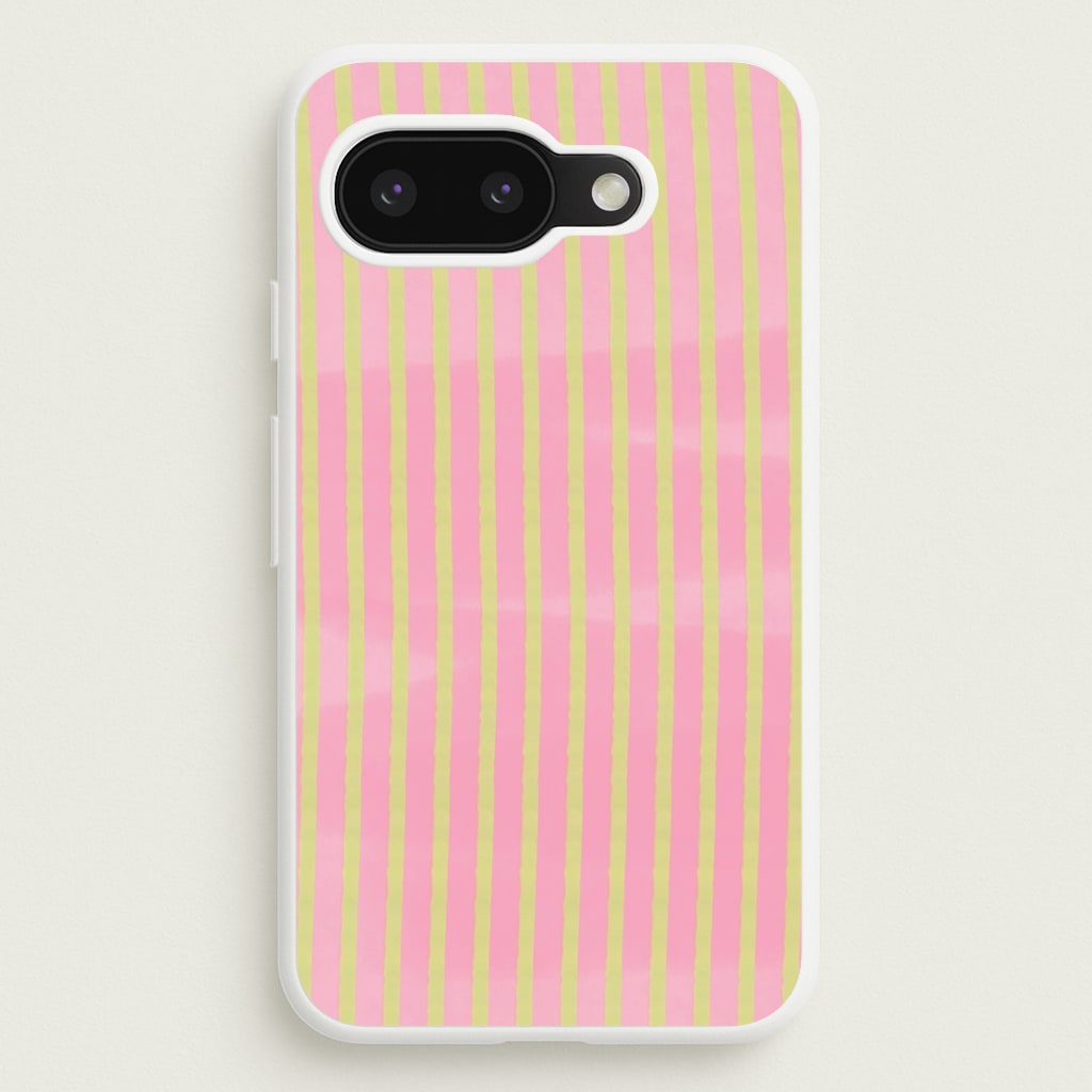 Pink Meadow Stripes Google Pixel 9a Case