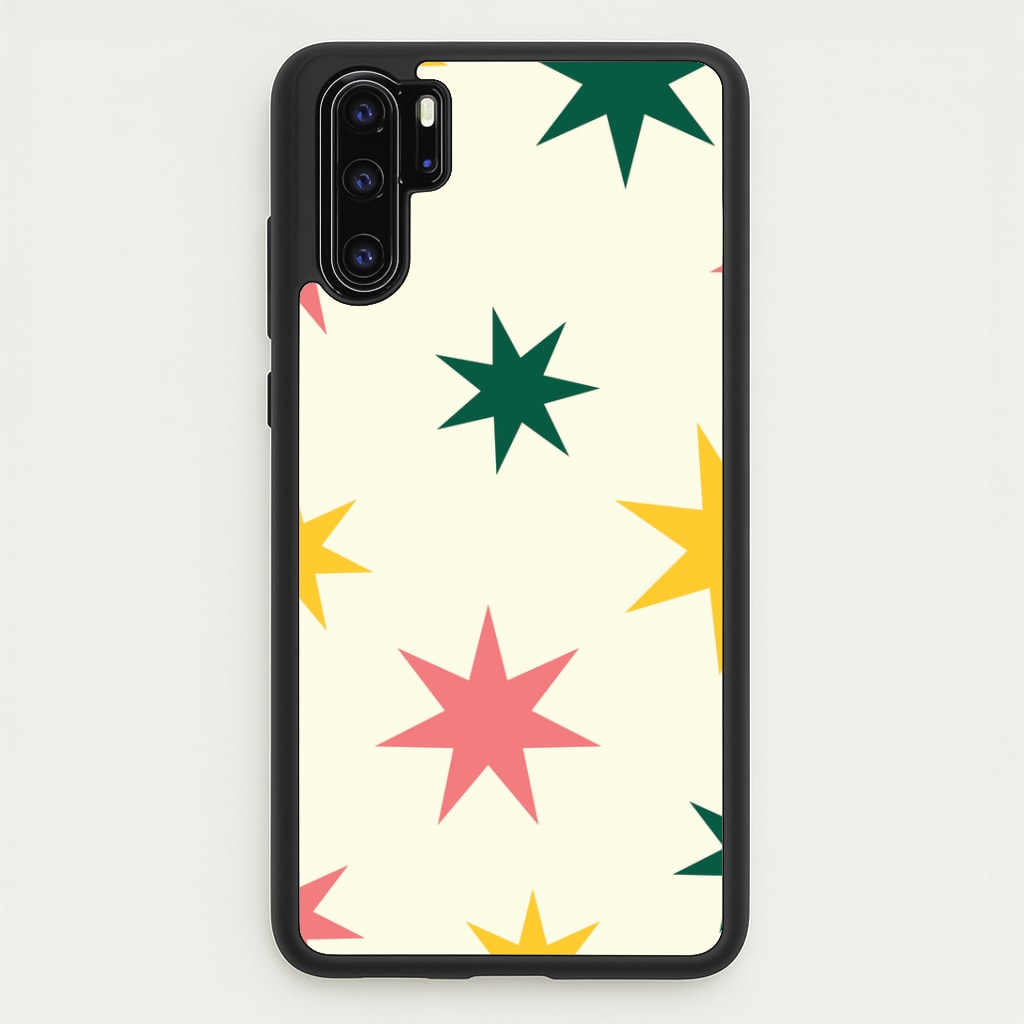 Colourful Christmas Stars Pattern Huawei P30 Pro Case
