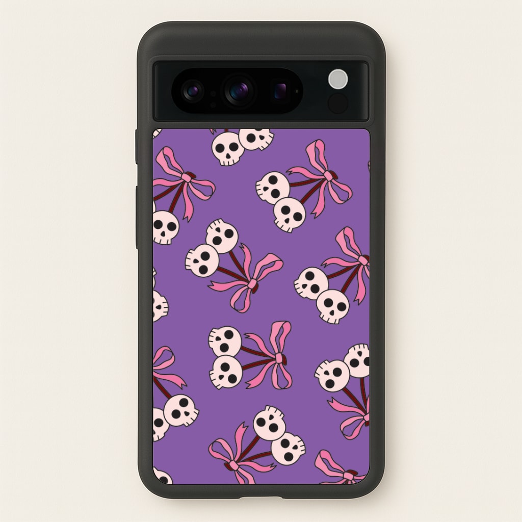 Cherry Skulls Pattern Google Pixel 8 Pro Case