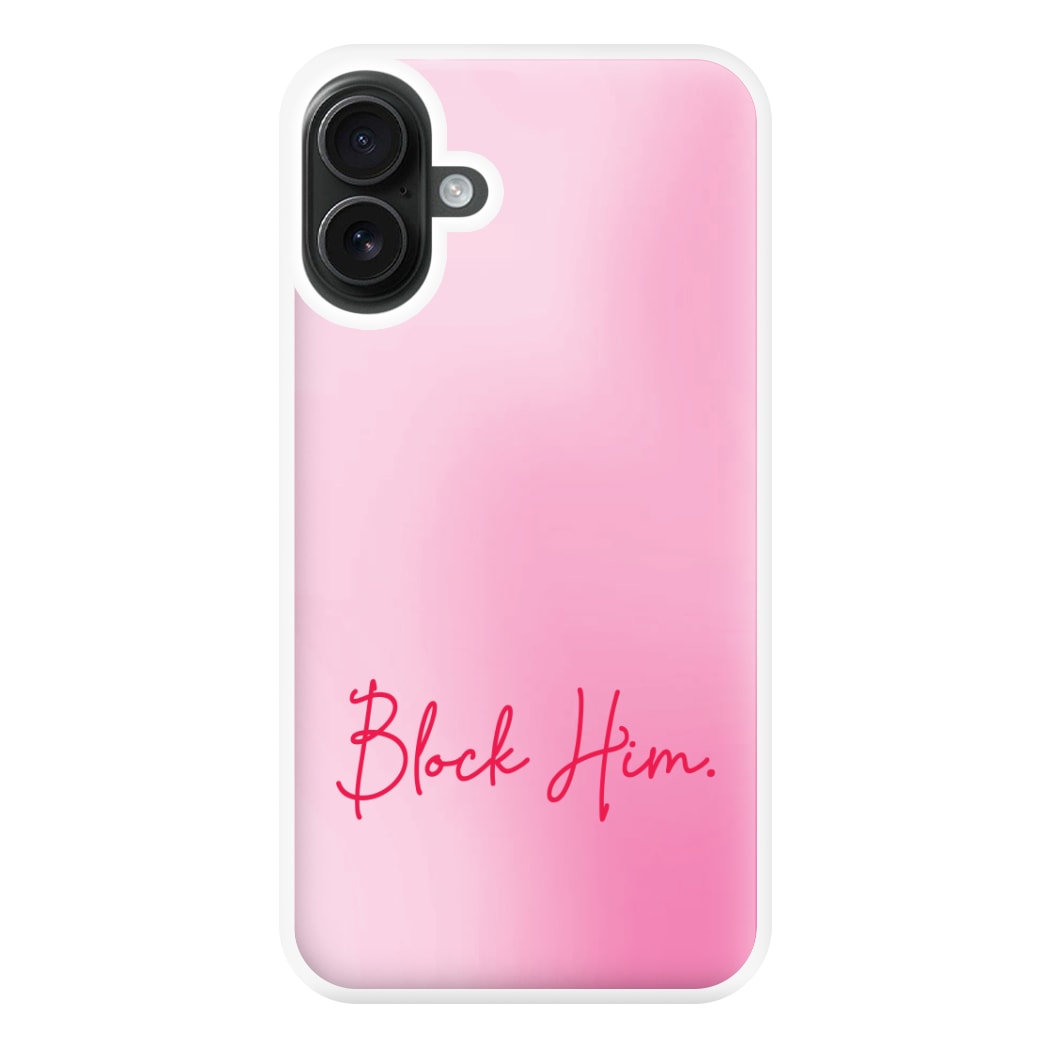 Block Him Pink Gradient iPhone 16 Plus Case