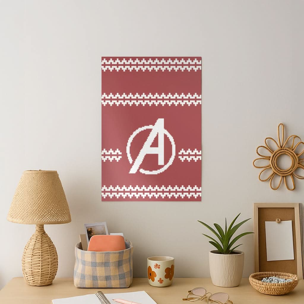 Superhero Team Red Christmas Jumper  Art Print