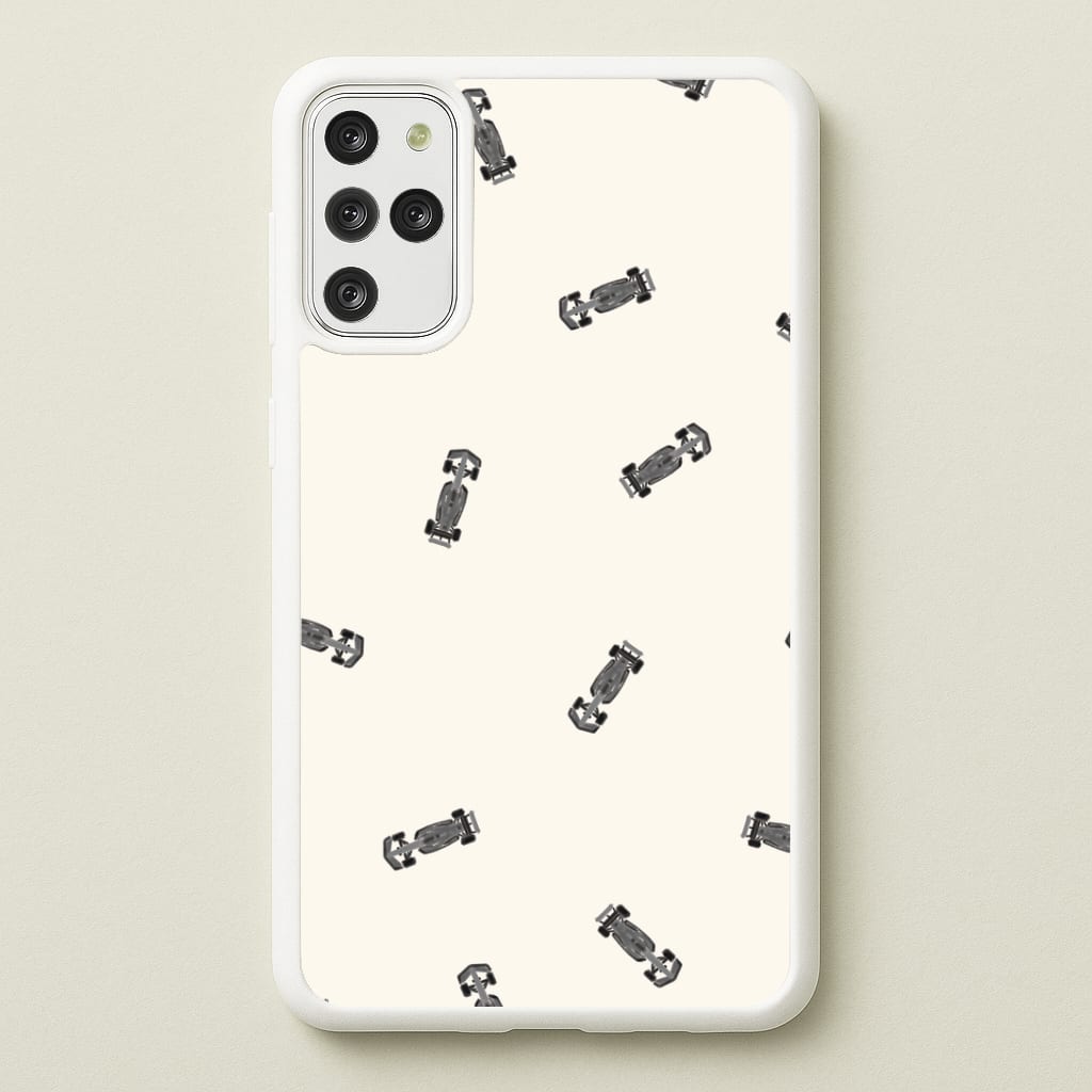 Race Cars Pattern Off White Galaxy S20 Plus Case