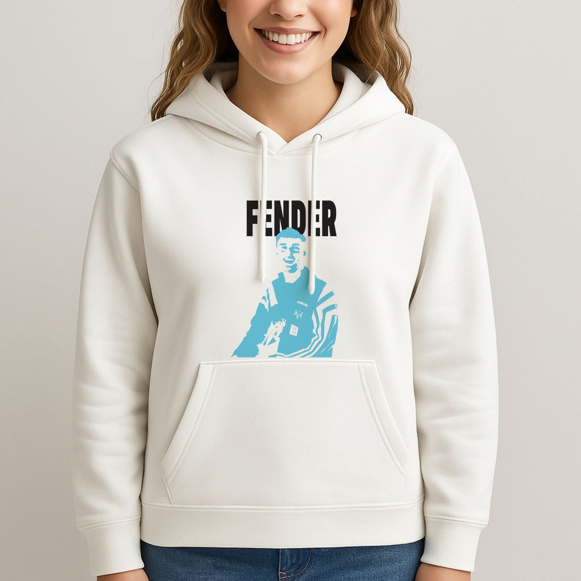Fender Silhouette Blue Womans Hooded Sweatshirt