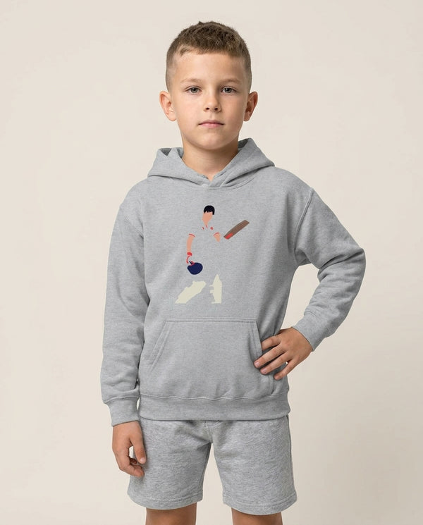 Cook - Cricket Kids Hoodie — Grey Front, worn
