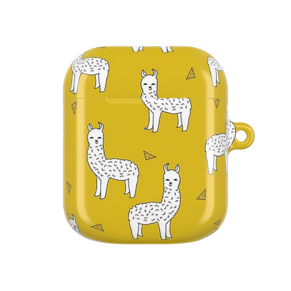 Mustard Alpaca Pattern AirPods case — AirPods 1
