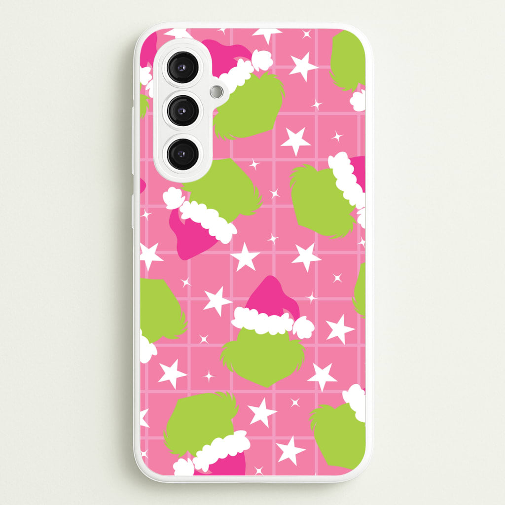 Pink Green Creature Xmas Pattern Galaxy S23FE Case