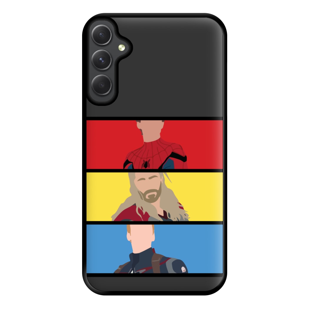 Superhero Team Red, Yellow And Blue Galaxy A54 Case