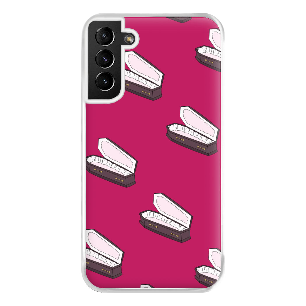 Bright Pink Coffin Pattern Galaxy S21 Plus Case